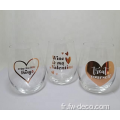 verres à vin de logo en or rose gobelet sans tige